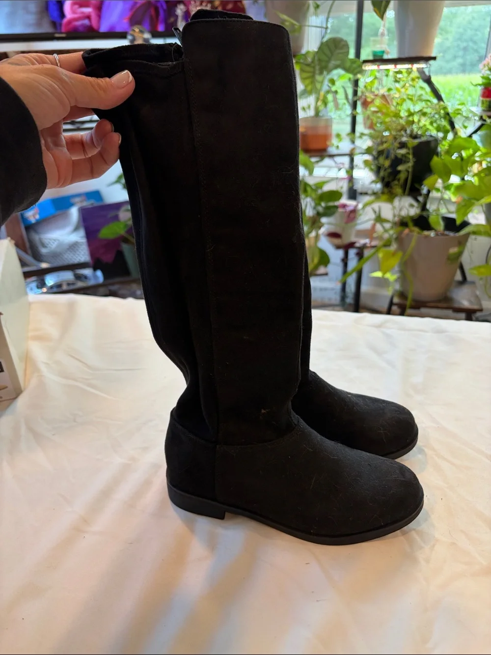 Black Knee-High girls Boots size 1 - Classic Riding Style